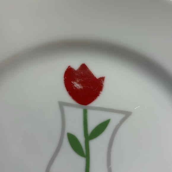 Crate & Barrel-Colorful Flowers In Cocktail Glasses-6.75” Appetizer Plates - Picture 8 of 8